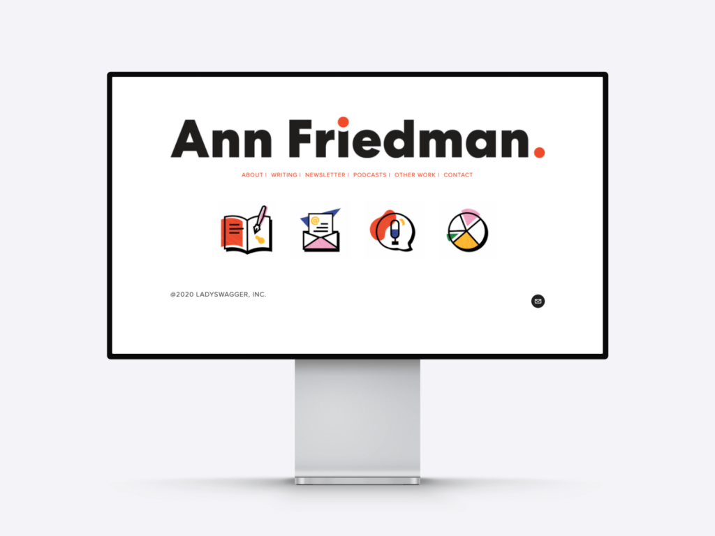 Screenshot of Ann Friedman's freelance writer website