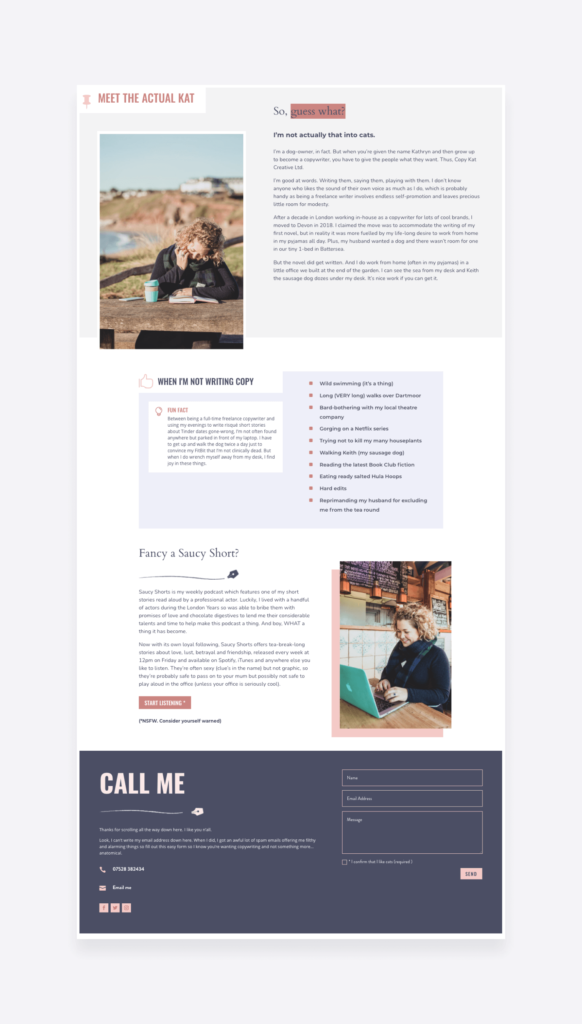 about me examples: CopyKat Creative
