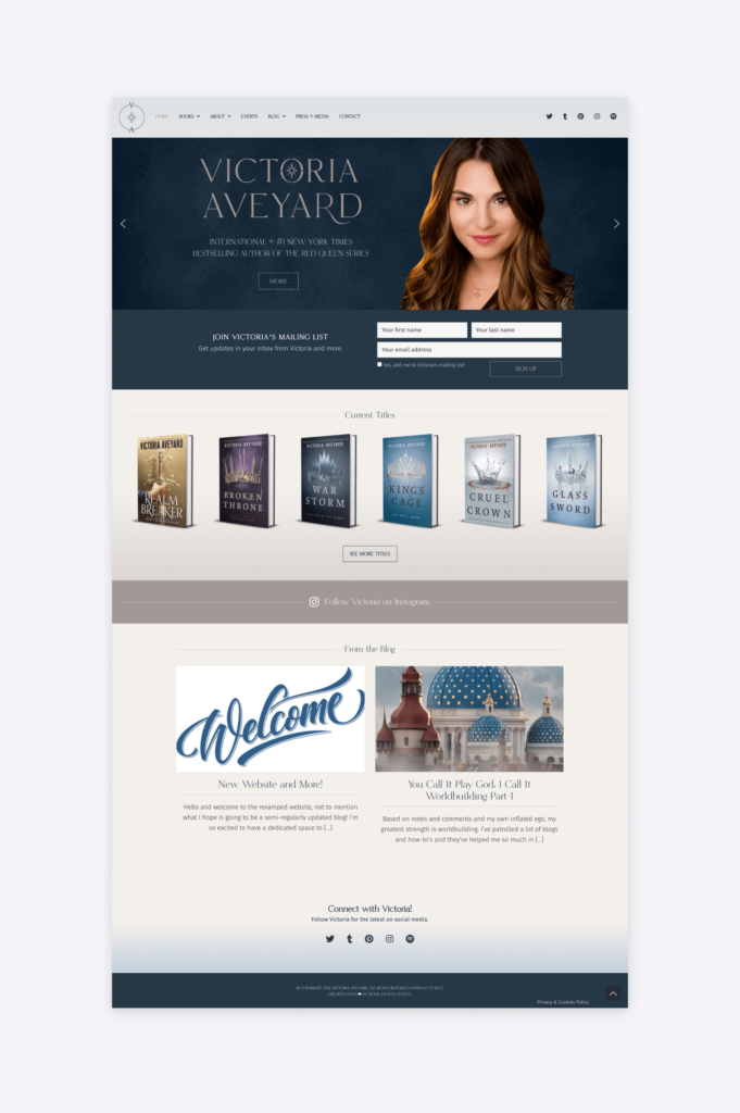 The website of the best-selling author of the Red Queen series, Victoria Aveyard.