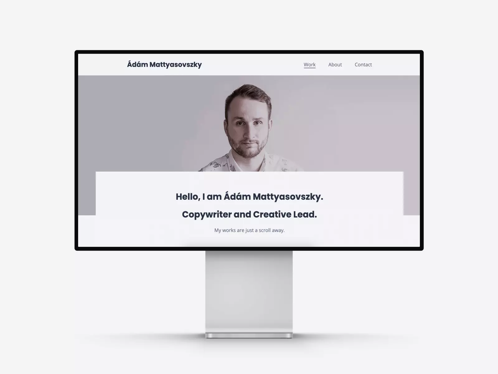 The portfolio website of Ádám Mattyasovszky, copywriter and creative lead at Kraftwork.