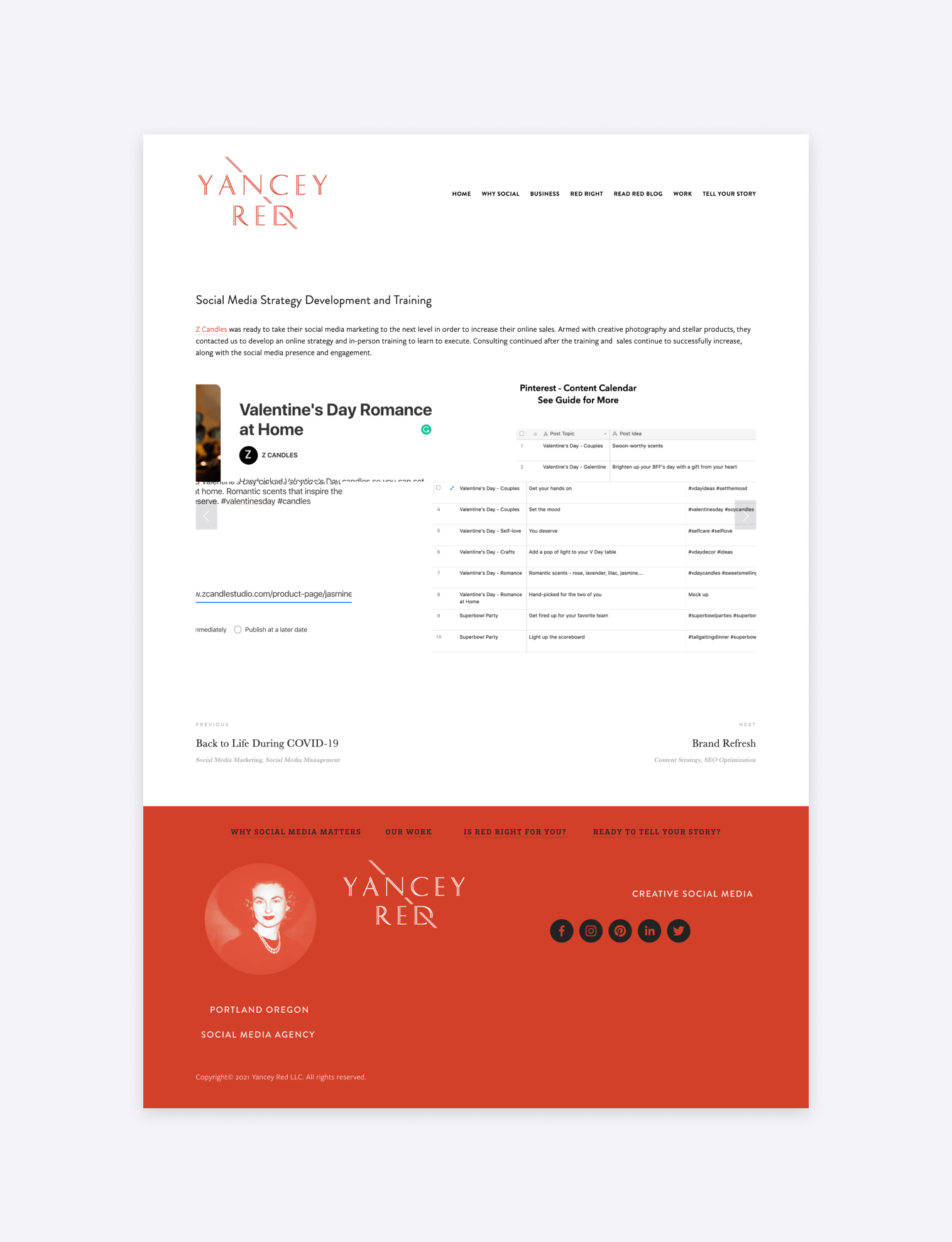 examples of a social media case study by yancey red