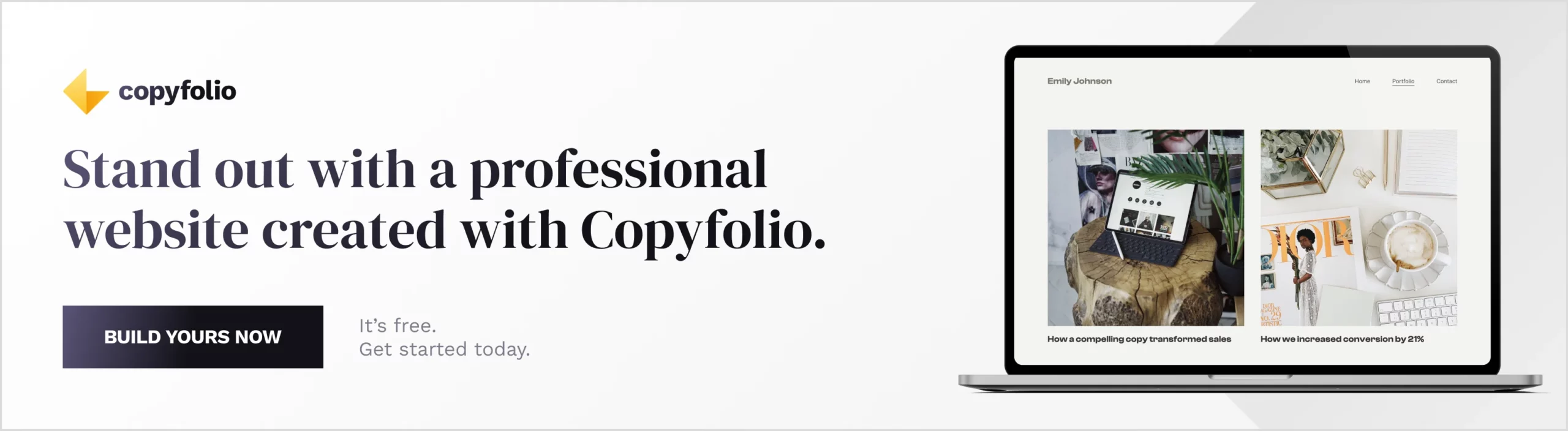 Stand out with a professional website created with Copyfolio. Build yours now.
